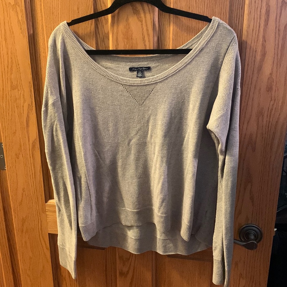 American Eagle Scoop neckline Sweater in Cream / Beige